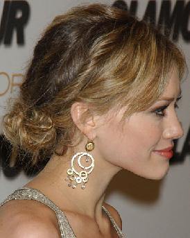 Messy  Hairstyle on Hilary Duff Messy Updo