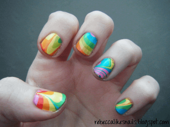 katy perry inspired marble nail art from rebecca likes nails