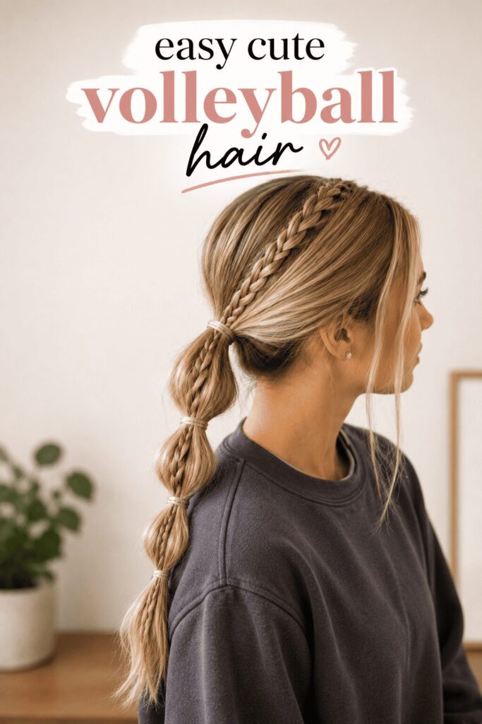 Easy cute volleyball hair