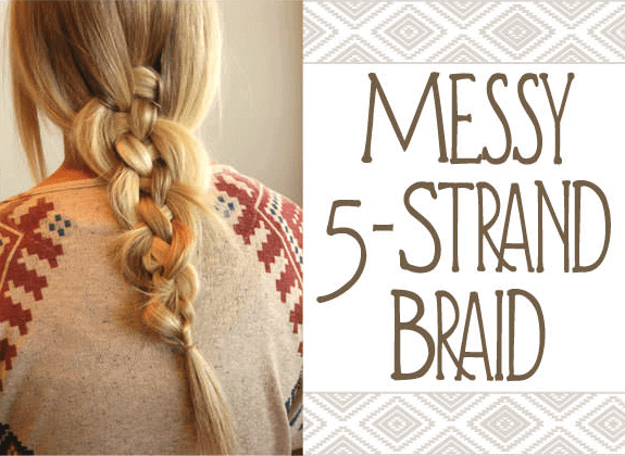 messy 5 strand braid