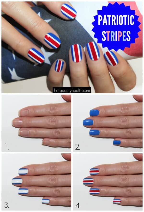 patriotic stripes nail art tutorial