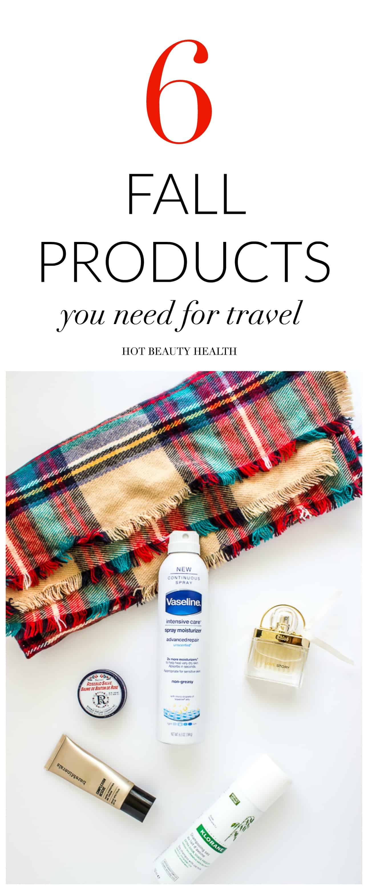 A few of my favorite fall products that I love to use when I travel. Pack these items in your suitcase!