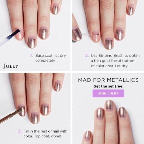 Mad for Metallics Nail Art Tutorial Featuring Julep