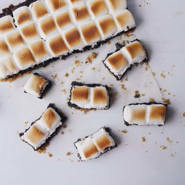 nutella stuffed smores brownies