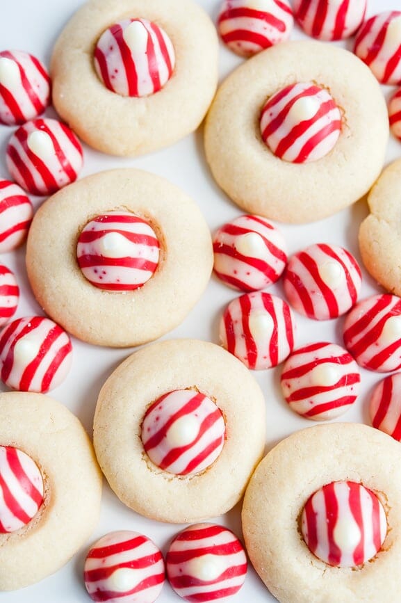 Looking for Thanksgiving or Christmas cookie recipe ideas? These Candy Cane Kiss Peppermint Cookies are so simple and delicious, and help make the holidays even more magical for your guests. Click here for the recipe.