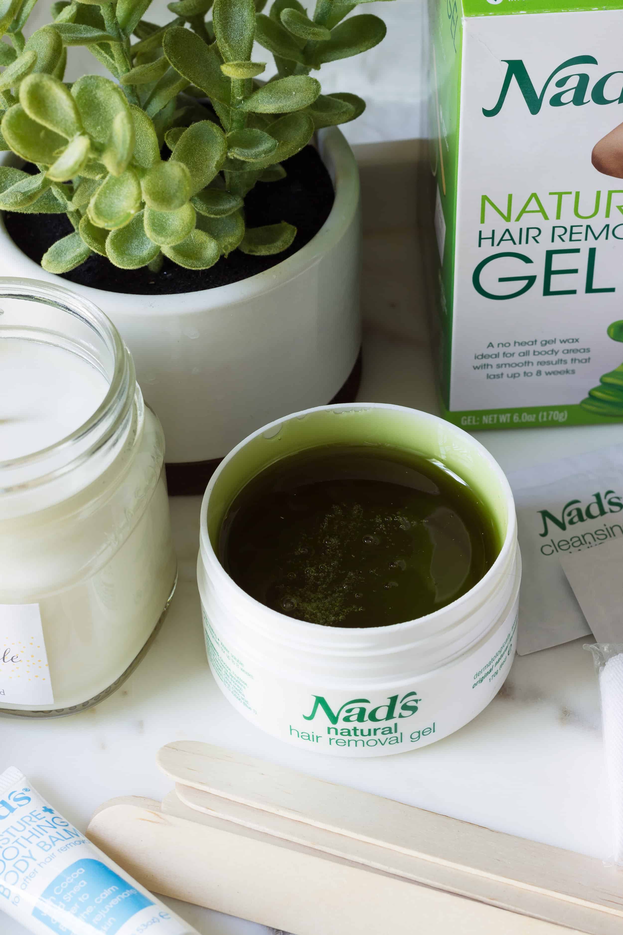 Hate shaving? Try natural waxing at home with Nad's Natural Hair Removal Gel Kit. Click pin to see my review!