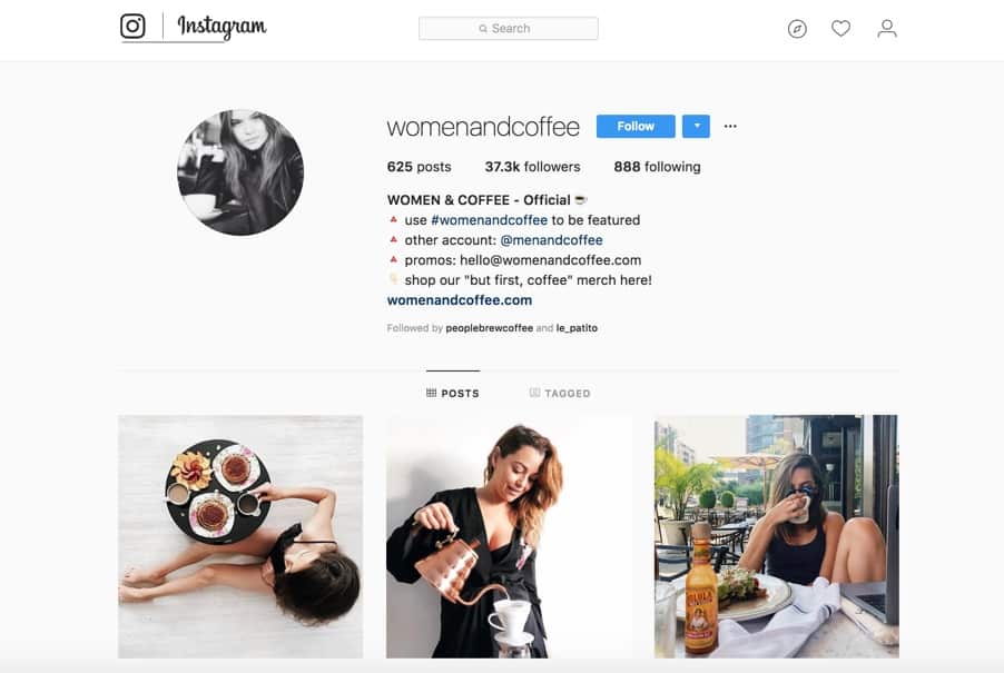 instagram women and coffee