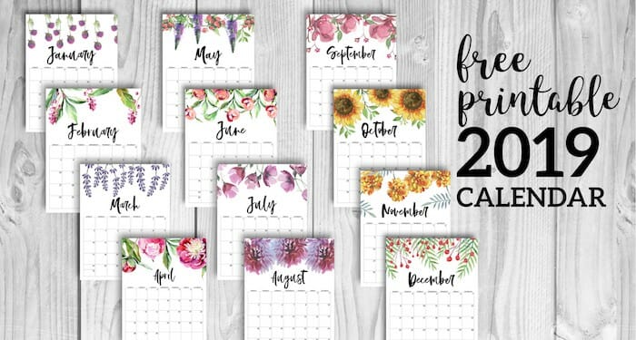Floral Calendar 2019 paper trail design