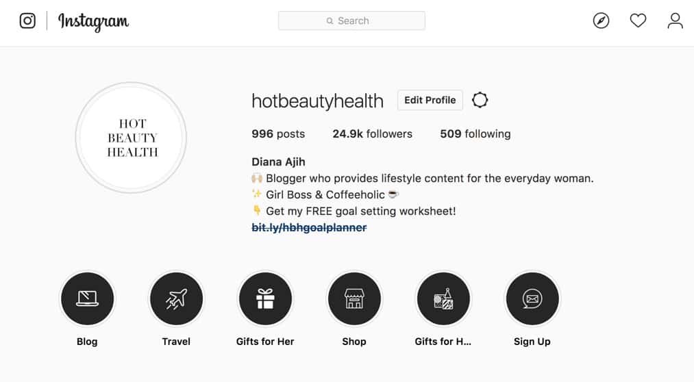 instagram story highlights hotbeautyhealth