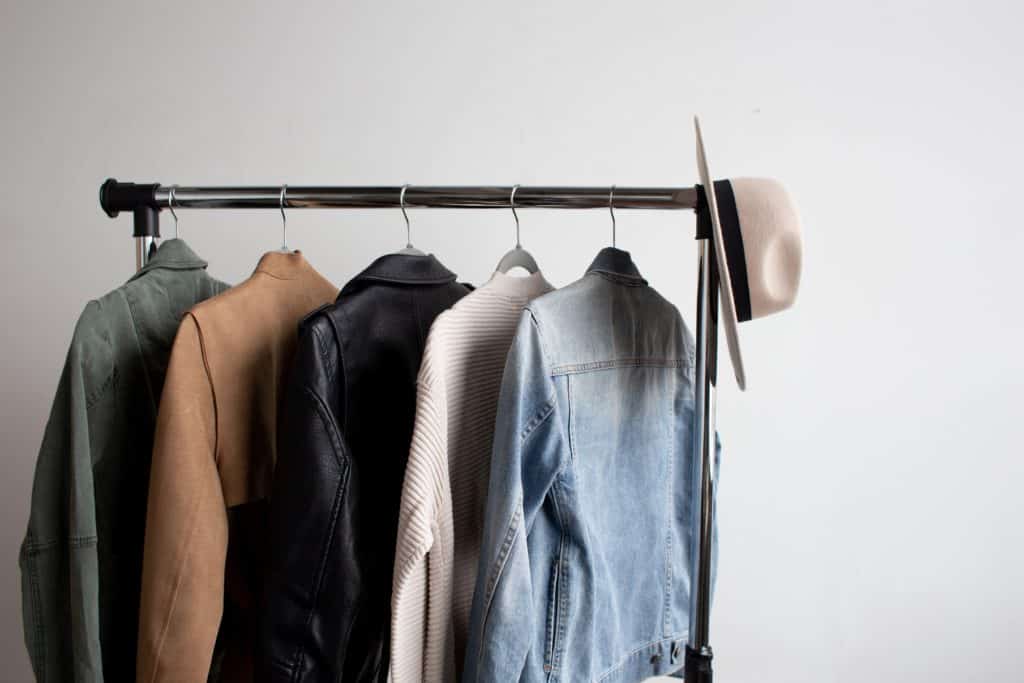 hanging jackets on wardrobe rack