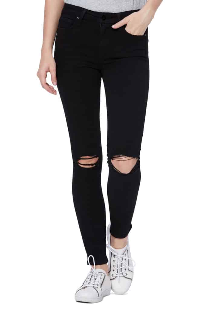Paige Transcend Hoxton Ripped High Waist Ankle Skinny Jeans