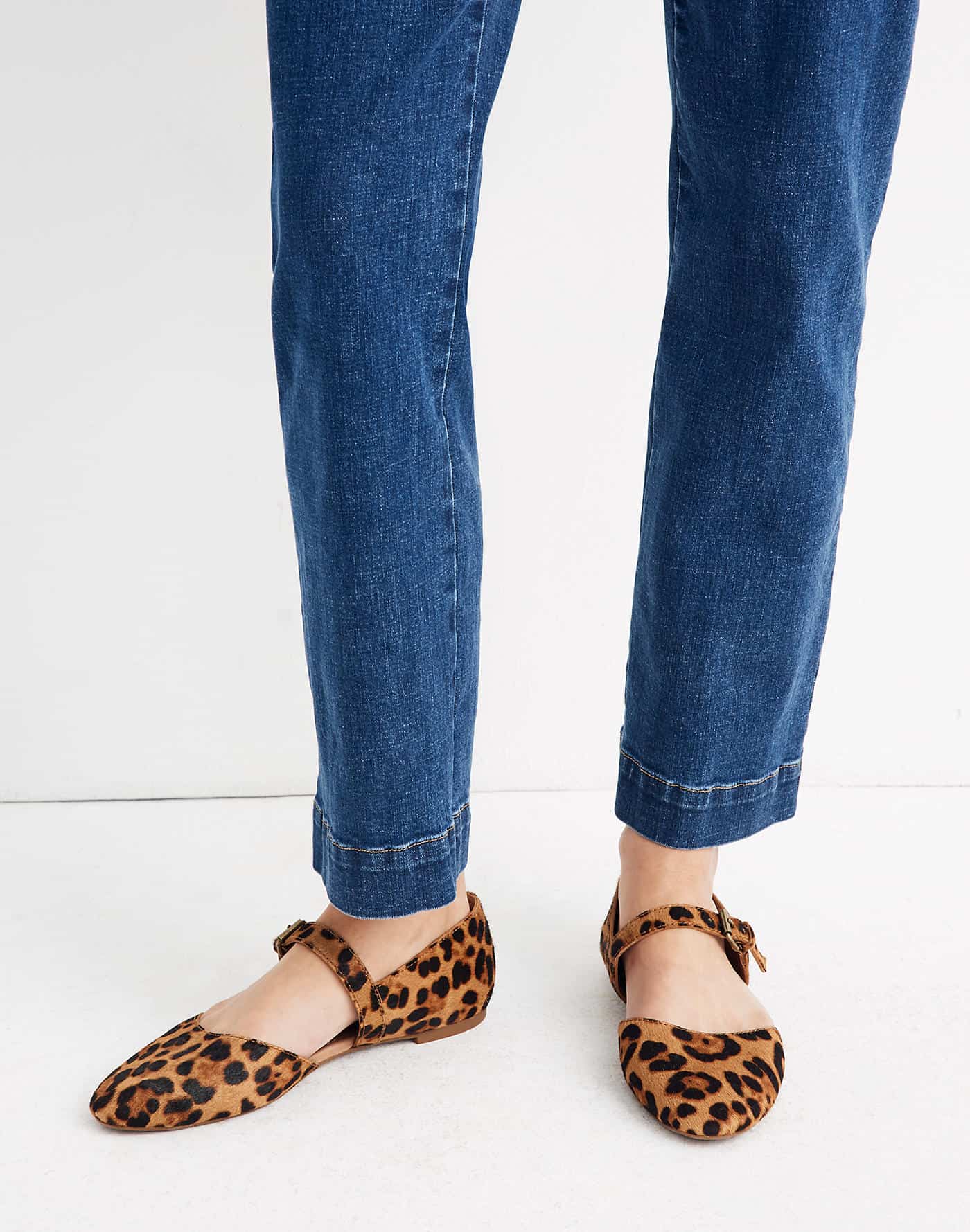 madewell mary jane flat leopard calf shoes