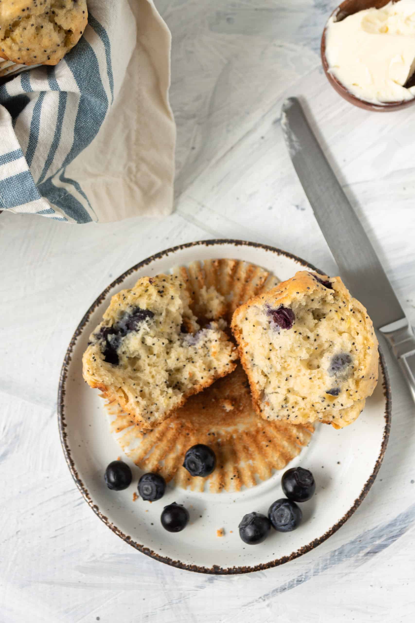 Blueberry Muffins split open
