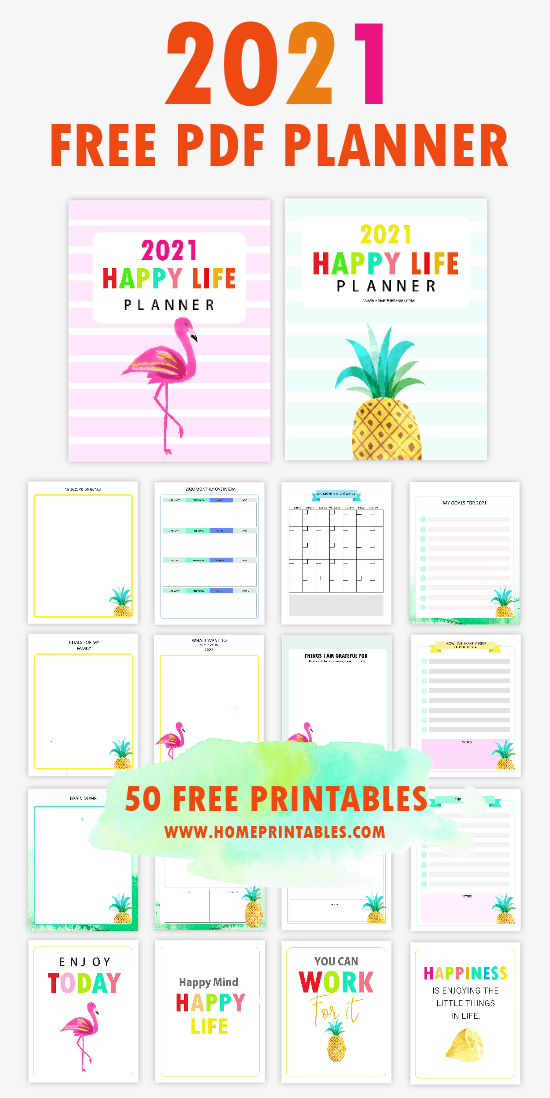 2021 happy life planner home printables