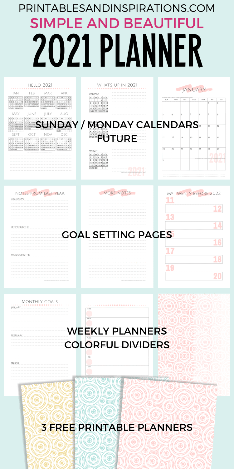2021 minimalist life planner printables and inspirations