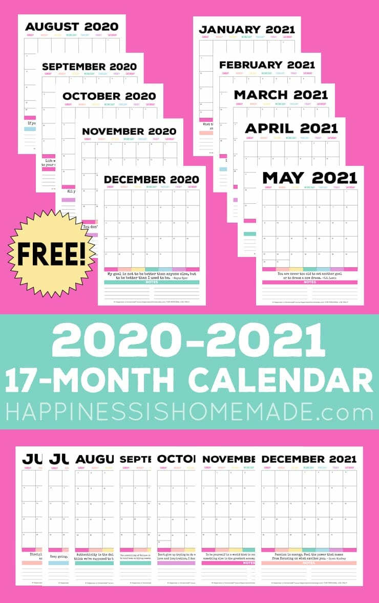 Free-Printable-2020-2021-Calendars happiness is homemade