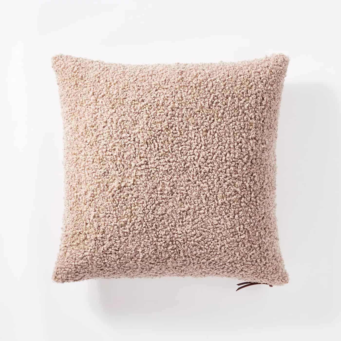 boucle throw pillow with zipper