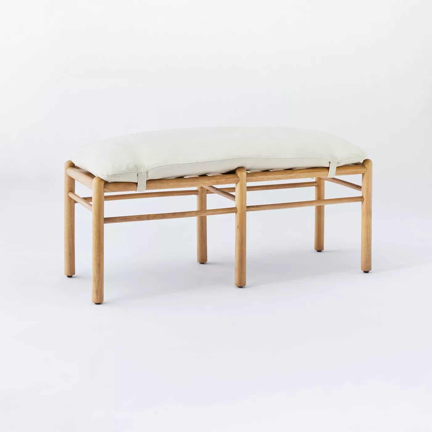 target emery wood upholstered bench