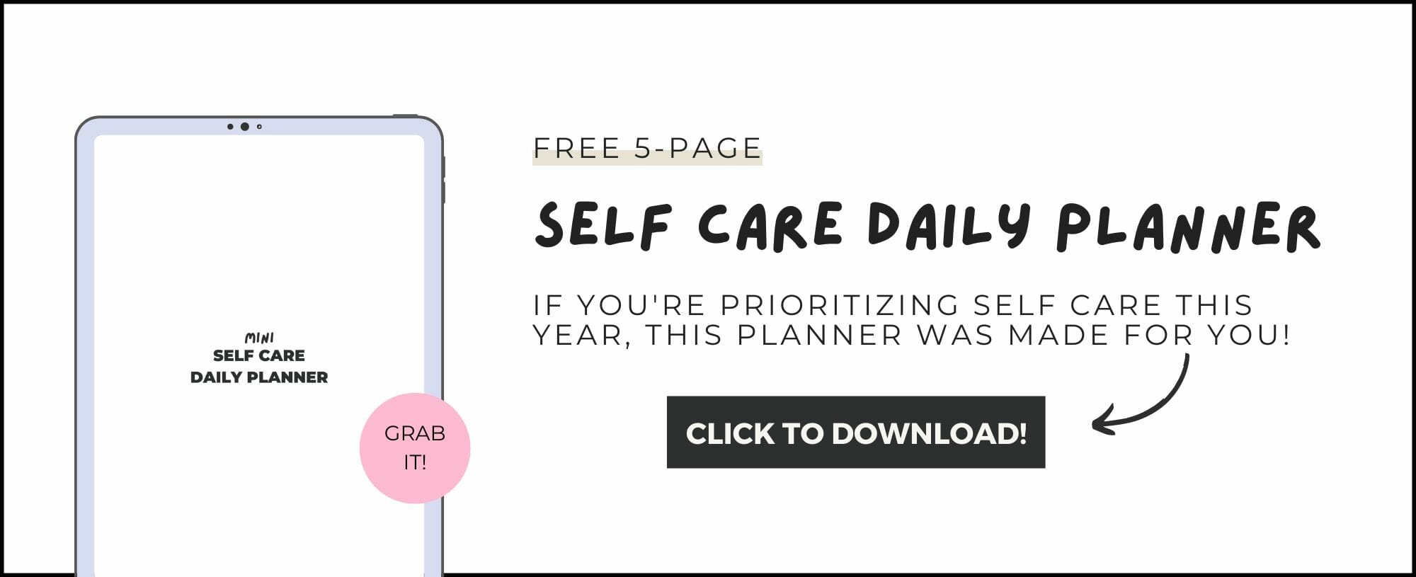mini self care daily planner