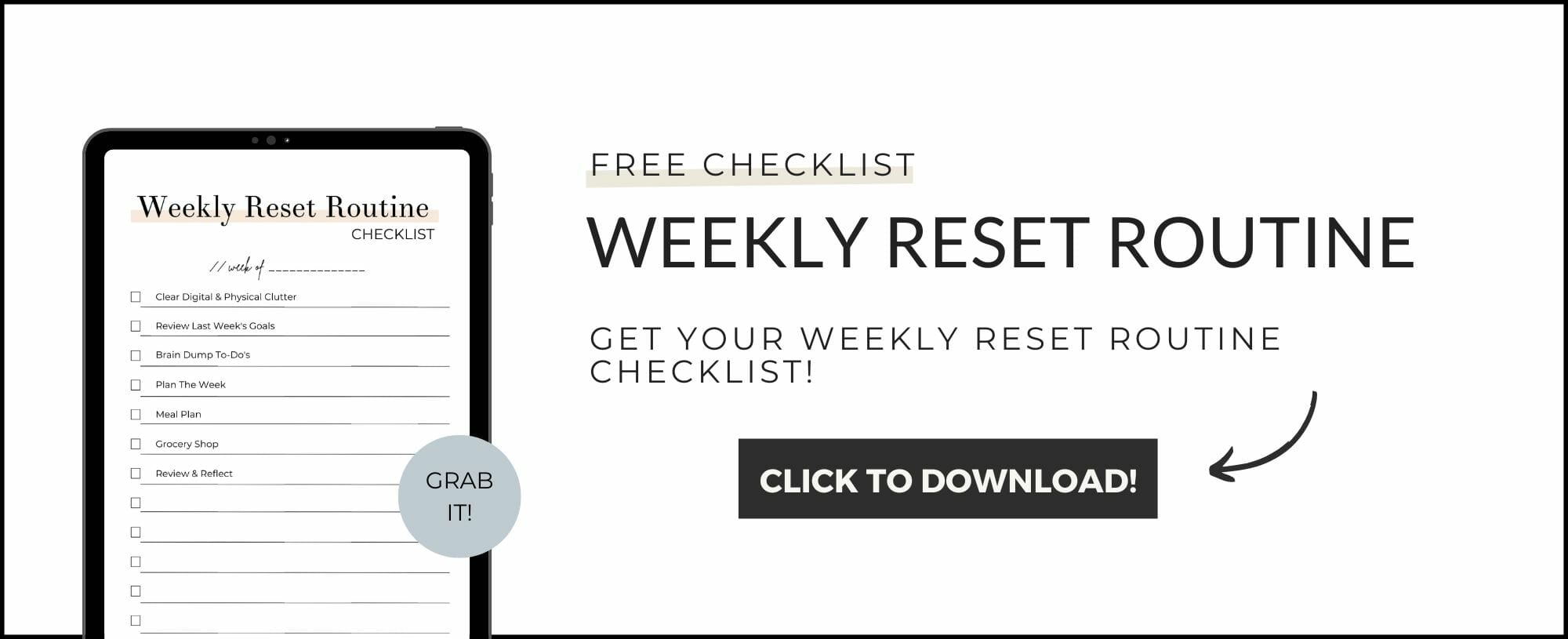 weekly reset checklist