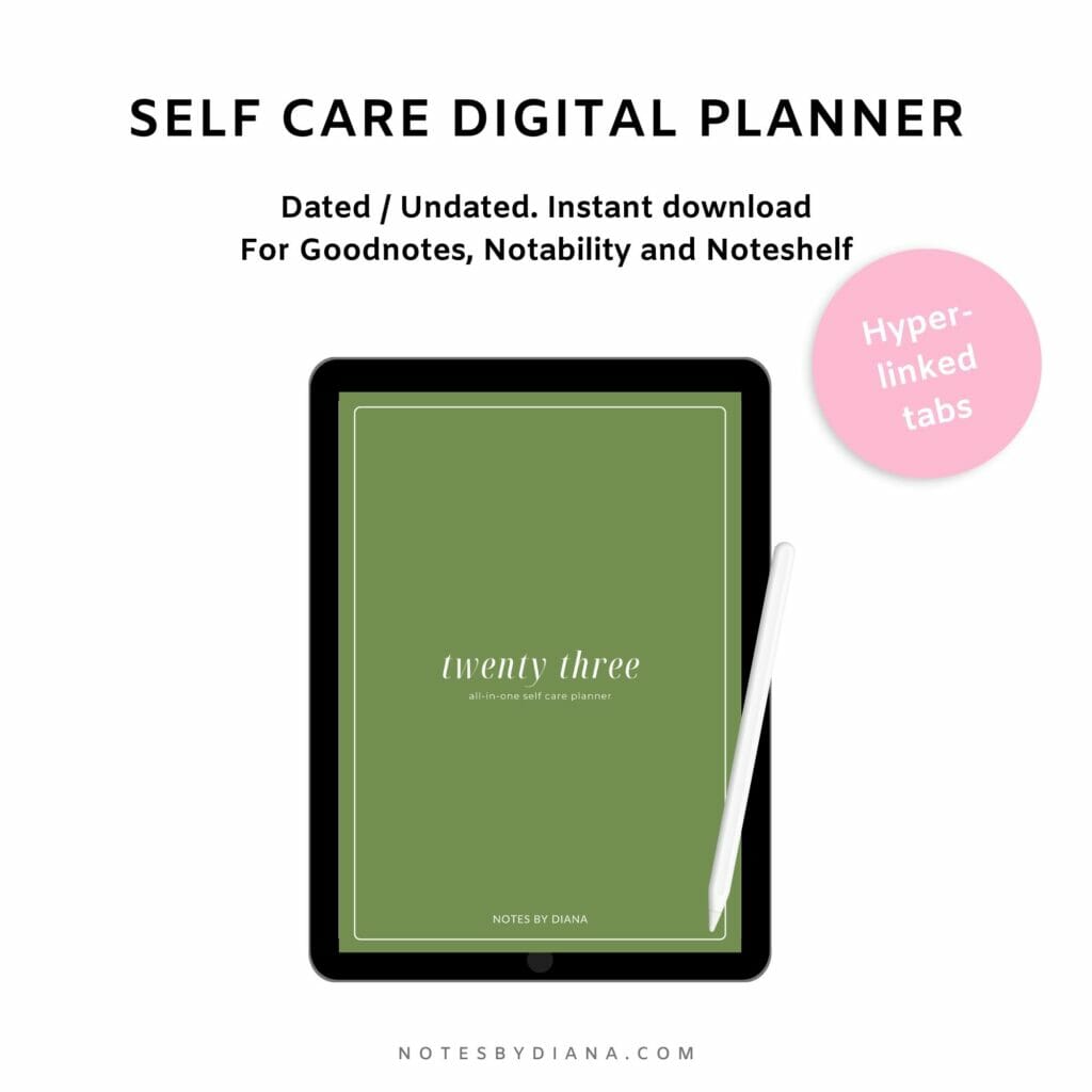 2023 self care digital planner